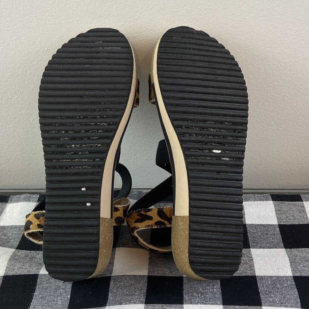 Yellow Box Women’s Janalee Criss Cross Animal Print  Wedge Sandal Size 8 - Picture 4 of 5